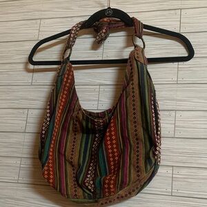 Multicolor Striped Women's Boho shoulder bag